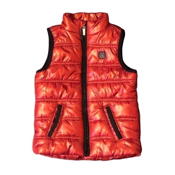 Calvin Klein Jeans Polyester Red/Black Puffer Vest Size 24M - Picture 2 of 7